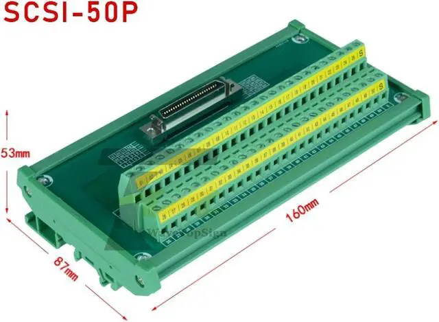 Alt view image 2 of 7 - Guide Rail Terminal Board SCSI14 SCSI20 SCSI26 SCSI36 SCSI50 SCSI68 SCSI100 Adapter Board I/O(SCSI 50P,3PCS)