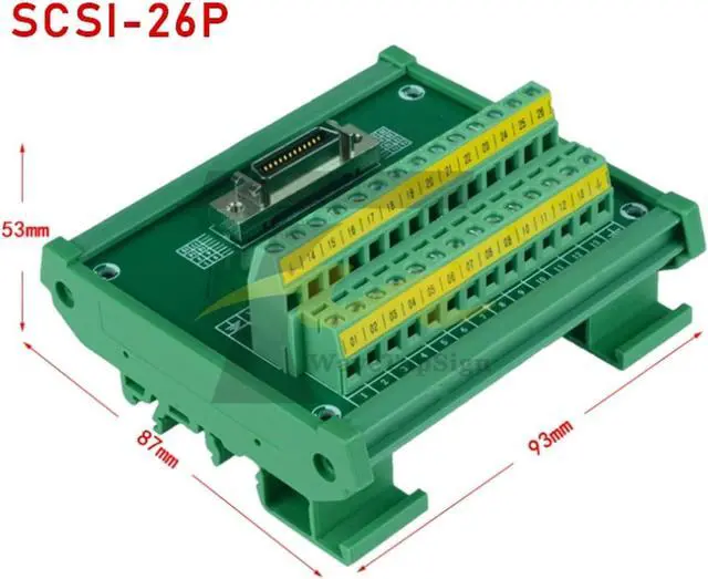 Alt view image 5 of 7 - Guide Rail Terminal Board SCSI14 SCSI20 SCSI26 SCSI36 SCSI50 SCSI68 SCSI100 Adapter Board I/O(SCSI 50P,3PCS)