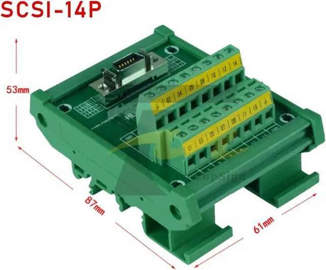 Alt view image 4 of 7 - Guide Rail Terminal Board SCSI14 SCSI20 SCSI26 SCSI36 SCSI50 SCSI68 SCSI100 Adapter Board I/O(SCSI 50P,3PCS)