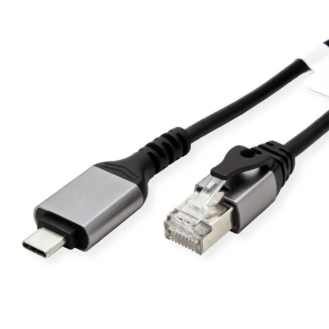 Alt view image 3 of 3 - VALUE USB 3.2 Gen 2 Type C to Gigabit Ethernet Converter Cable Black 2m