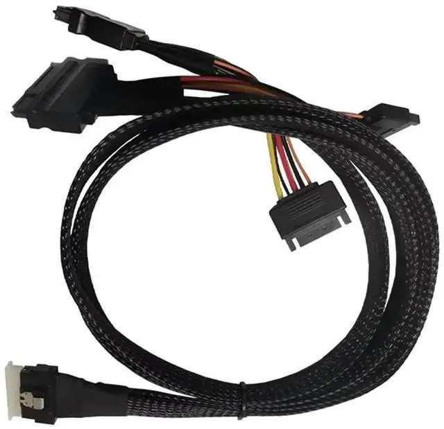 Main image of Hard Drive Cable SFF8654(8I) Slim S-AS to 2SFF8639 NVMe U.2 Hard Drive Cable Multi-Functional Hard