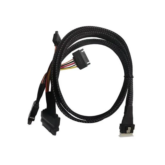Alt view image 4 of 5 - Hard Drive Cable SFF8654(8I) Slim S-AS to 2SFF8639 NVMe U.2 Hard Drive Cable Multi-Functional Hard