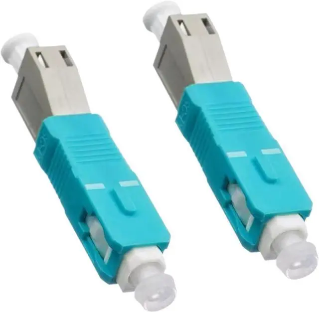 Main image of 10pcs SC Male-lc Female OM3 multimode Optical Fiber red Light Pen Adapter Male Female Flange Coupler SC-LC Hybrid