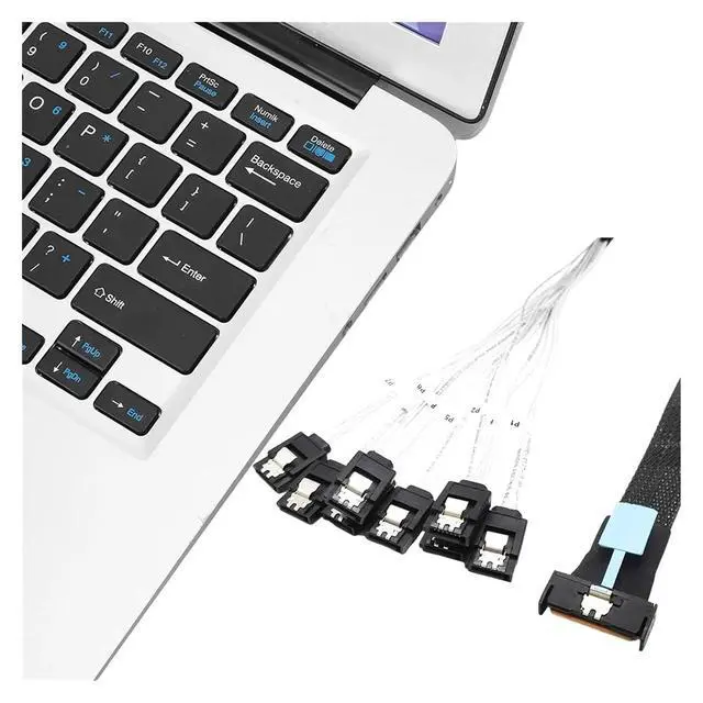Alt view image 2 of 5 - 0.5M Cable Server Hard Drive Conversion Cable PCIe5.0 Slimline SFF8654 8i to 8*SATA Cable Slimline X8 to 8*SATA Cord