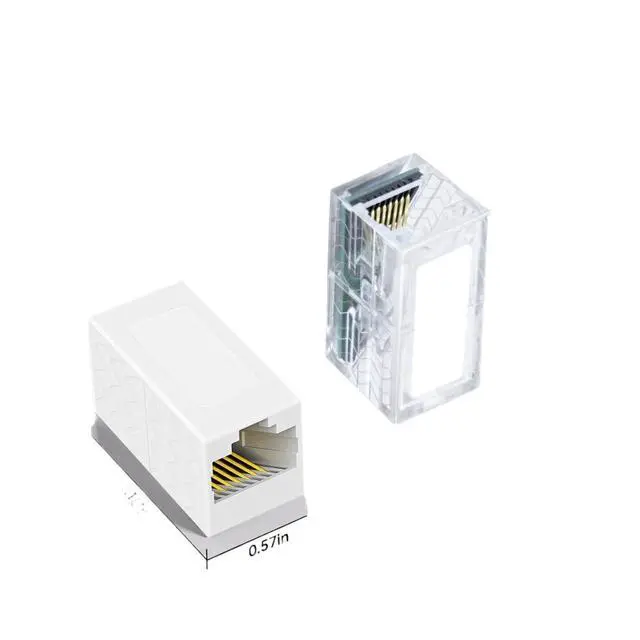 Alt view image 4 of 7 - Female to RJ45 Ethernet Coupler Adapter for Cat5E Cat6 Cat7 Network Cable Extender(4PCS,Transparent)
