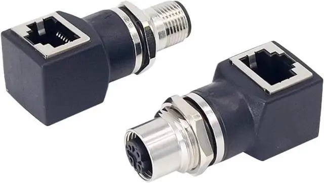 Alt view image 2 of 5 - 4-core D-Type 8-core A-Type X-Type to RJ45 Connector Adapter Network Cable to M12 Male and Female Socket(M12 4 core Male to RJ45)