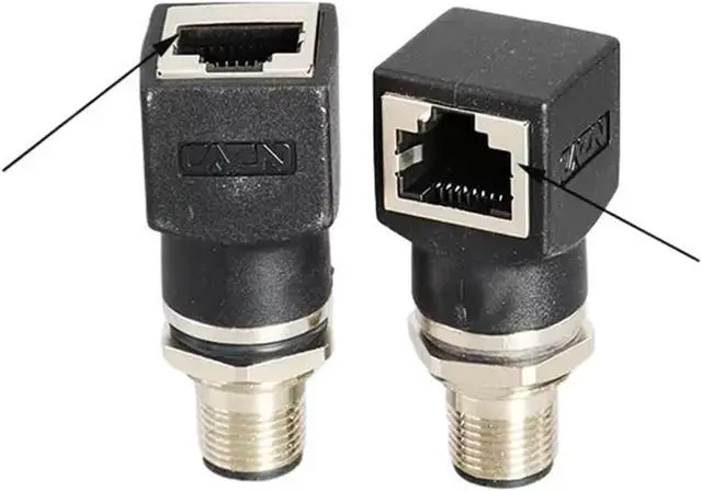 Alt view image 4 of 5 - 4-core D-Type 8-core A-Type X-Type to RJ45 Connector Adapter Network Cable to M12 Male and Female Socket(M12 4 core Male to RJ45)