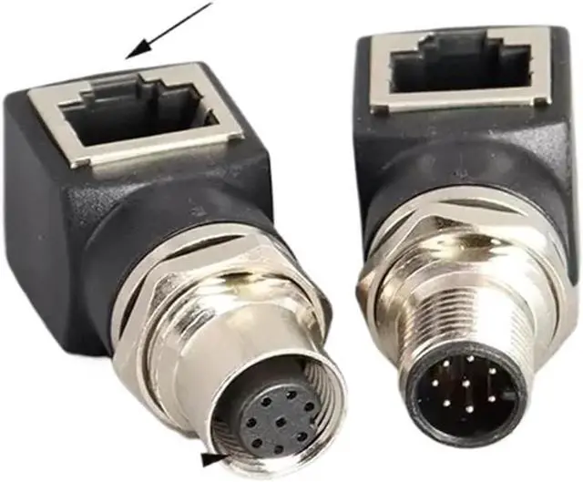 Alt view image 5 of 5 - 4-core D-Type 8-core A-Type X-Type to RJ45 Connector Adapter Network Cable to M12 Male and Female Socket(M12 4 core Male to RJ45)
