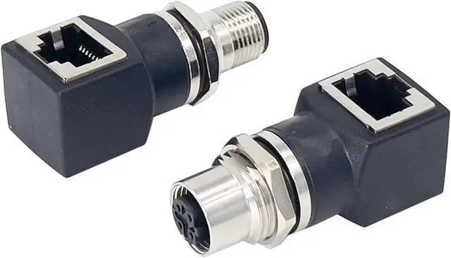 Main image of 4-core D-Type 8-core A-Type X-Type to RJ45 Connector Adapter Network Cable to M12 Male and Female Socket(M12 4 core Male to RJ45)