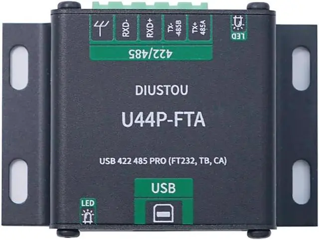 Alt view image 2 of 7 - Industrial USB to RS422/RS485 Converter Adapter (FT232 + SP3485), Isolated USB Serial Module, USB-B Interface, 5P 5.0mm Screw Terminal, DIN Rail Mount, Up to 2Mbps, Stable Data Transfer