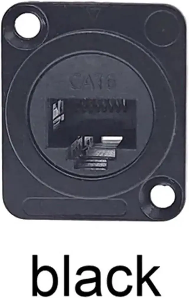 Alt view image 2 of 7 - D Type RJ45 Connector CAT6 Female Metal Socket Panel Mounting Black Silvery 1Pcs(Black)