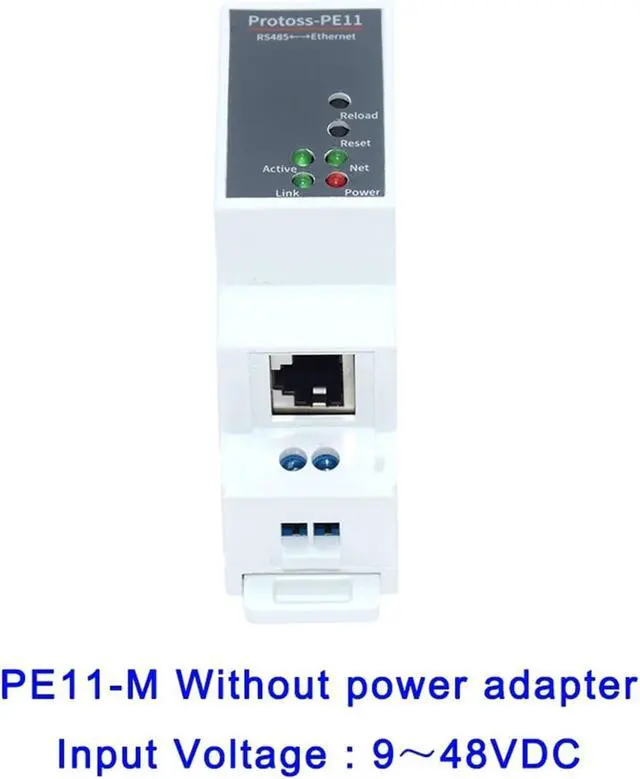 Alt view image 2 of 7 - DIN-Rail Serial Port RS485 to Ethernet Converter Device Server Protoss-PE11 AC110V~220V or DC Support Modbus MQTT(PE11-M no Adapter)