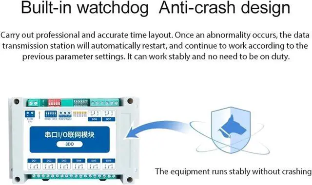 Alt view image 3 of 6 - ModBus RTU Serial IO Module RS485 Interface 8DO 8 Digital Outputs Rail Installation 8~28VDC MA01-XXCX0080