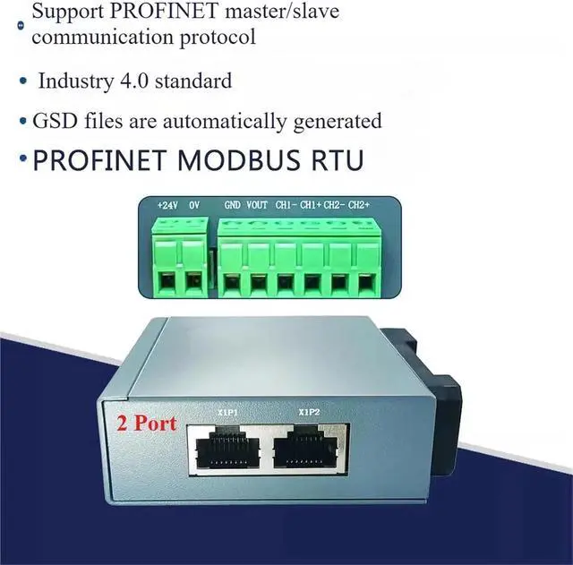 Alt view image 4 of 6 - Profinet Weighing Module Remote Acquisition Module 2-Way Port support200smart/1500/1200/300 Automatic GSD File