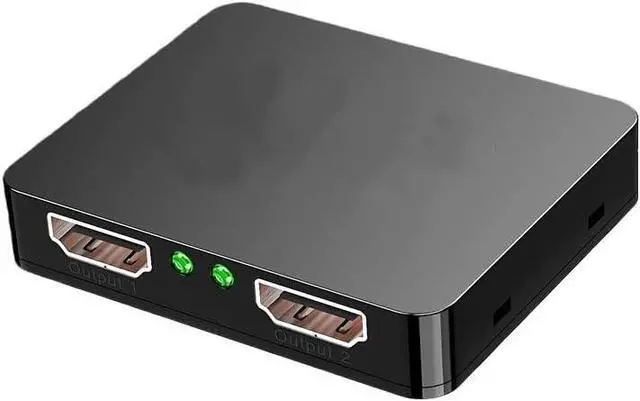 Main image of 4K HDMI Splitter - M>oni>tor Extender with 1 in 2 Out, Full HD 1080P 3D Support, 5V USB Powered, Flat Floppy Connector, Cat 5