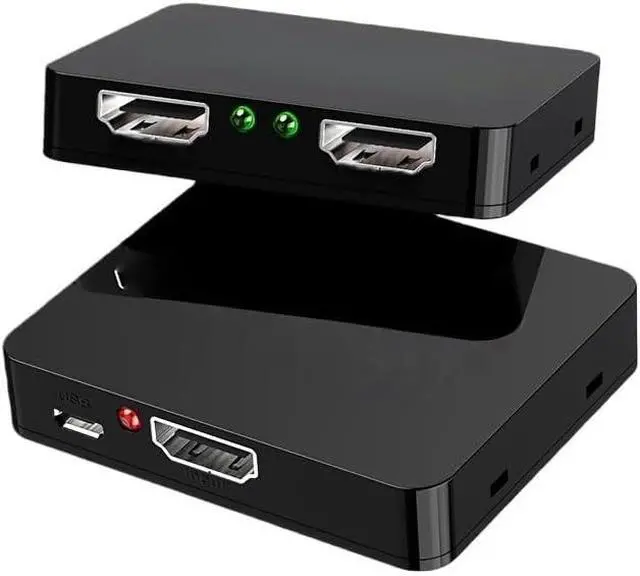 Alt view image 2 of 4 - 4K HDMI Splitter - M>oni>tor Extender with 1 in 2 Out, Full HD 1080P 3D Support, 5V USB Powered, Flat Floppy Connector, Cat 5