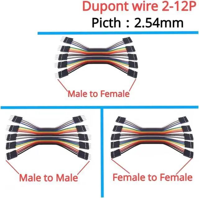 Alt view image 5 of 6 - Male and Female connectors with Cables 10PCS 2.54mm Double Head Jumper Wire Connector Cable 2.54MM 2P/3P/4P/5P/6P/8P/9P/10P Long 10/20/30CM(Male to Male,20CM,6p)