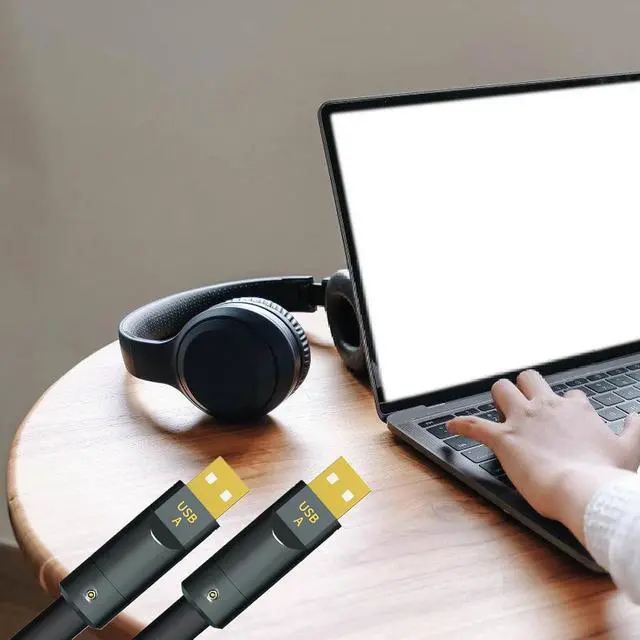 Alt view image 2 of 7 - 6N Single Crystal Coppered USB A to A Cable Stable Transmission Enhances Shielding Clear Sound 50-200cm
