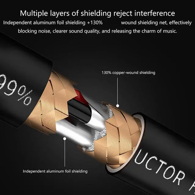 Alt view image 7 of 7 - 6N Single Crystal Coppered USB A to A Cable Stable Transmission Enhances Shielding Clear Sound 50-200cm
