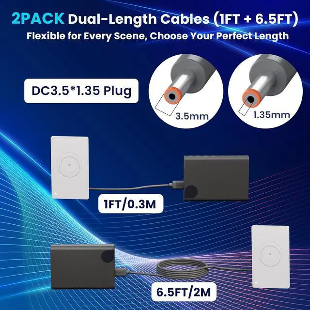 Alt view image 5 of 7 - Starlink Router Mini Cable - 2 Pack (1FT + 6.5FT) USB-A to DC Power Cable Compatible with Starlink Mini Router,Starlinks Routers Mount, 2 in1 Wall Mount for Starlinks Routers Minis and Power Supply