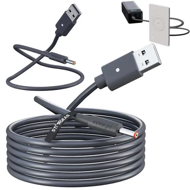 Alt view image 2 of 7 - Starlink Router Mini Cable - 2 Pack (1FT + 6.5FT) USB-A to DC Power Cable Compatible with Starlink Mini Router,Starlinks Routers Mount, 2 in1 Wall Mount for Starlinks Routers Minis and Power Supply
