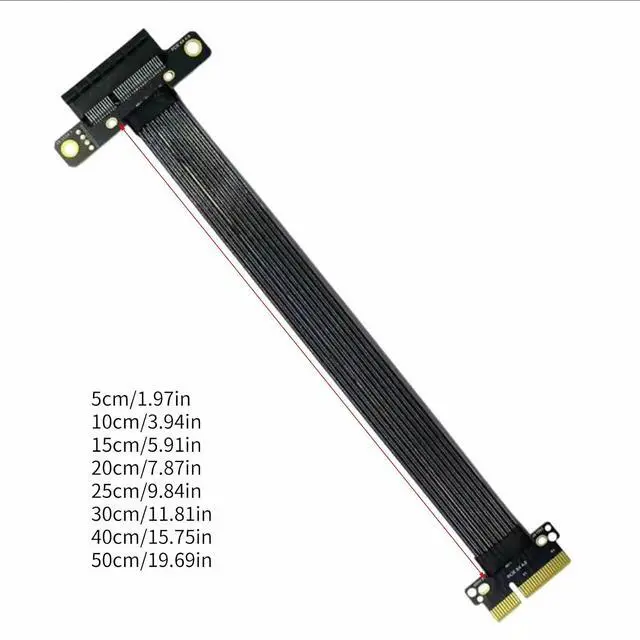 Alt view image 4 of 7 - PCIe 4X Extension Cord PCIE4.0 Male to Female Extender Adapter for Computer Graphics Card
