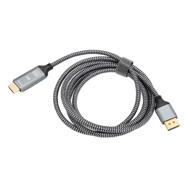 Alt view image 5 of 7 - DisplayPort 1.4 to HDMI 2.1 Adapter Cable - 8K Resolution Support, 6 Feet Length for High - Performance Video and Sound Signal