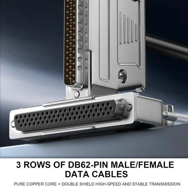 Alt view image 3 of 7 - QMQJIA DB62 Male Female Connection Cable SCSI Data Cord HPDB62 Extension Double Shielding for Industrial Instruments