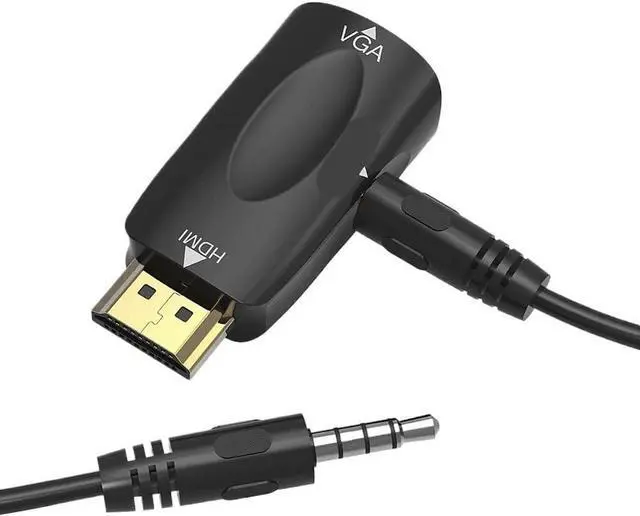 Alt view image 2 of 7 - HDMI-Compatible to VGA Converter Cable HD 1080P Digital Adapter with Audio Headphone Ja1ck