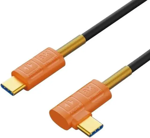 Main image of USB4 Data Cable t2y>pe-c Male to Male Compatible with 40Gbps Fast 8K Projection Cable PD240w(0.6m,Straight-Left Right)
