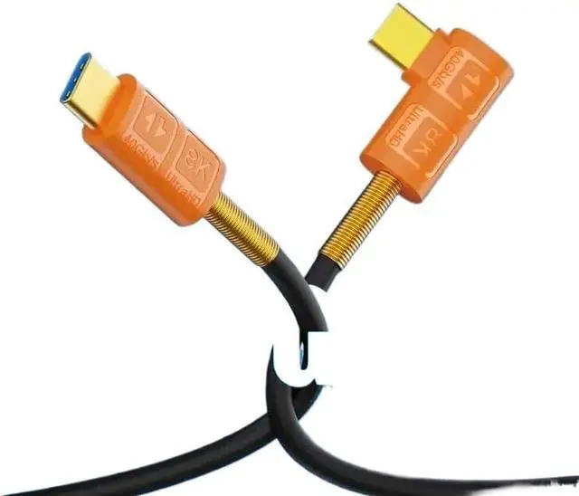 Alt view image 7 of 7 - USB4 Data Cable t2y>pe-c Male to Male Compatible with 40Gbps Fast 8K Projection Cable PD240w(0.6m,Straight-Left Right)