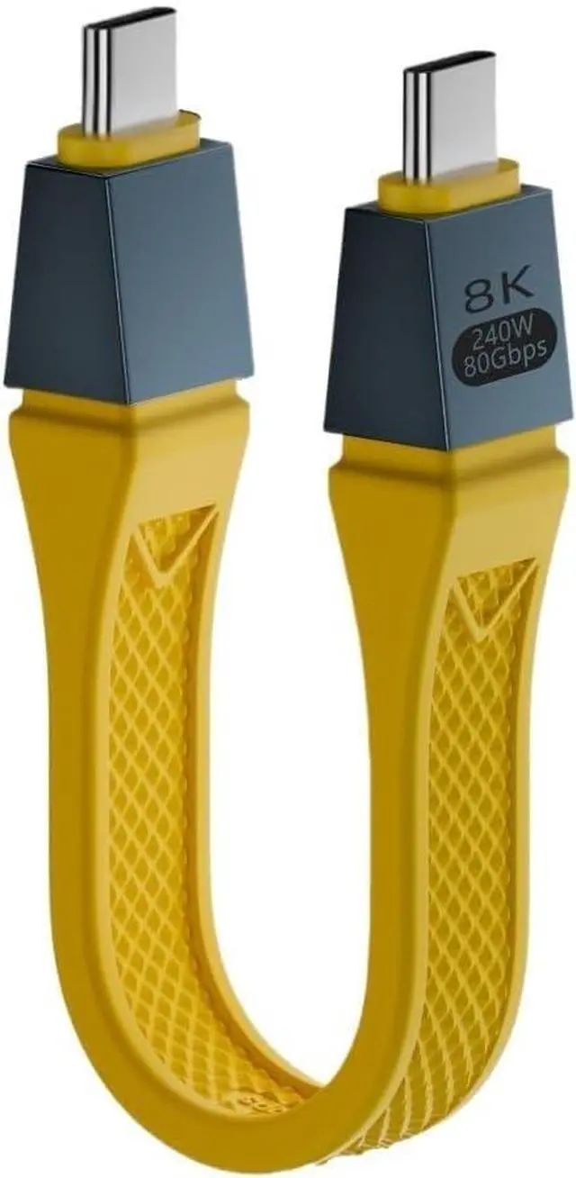 Main image of 5 Type C USB4 2.0 Cable 80Gbps Gen4 USB C to egpu 16K PD 240w o/*ne-Way 120Gbps Short Cable Compatible 4/3(Yellow)