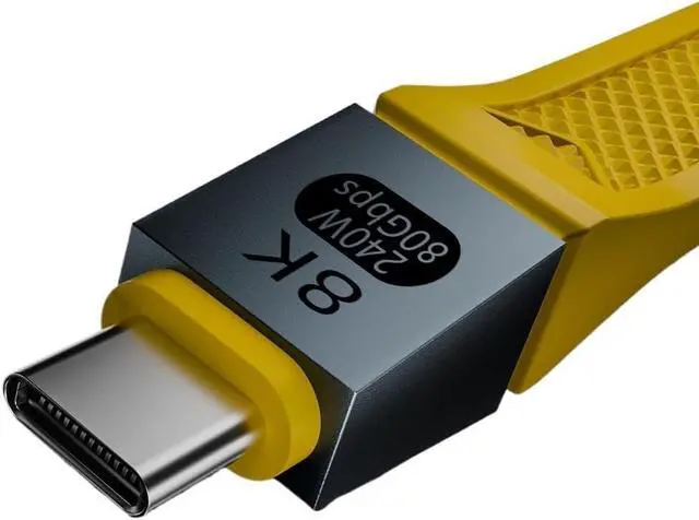 Alt view image 6 of 7 - 5 Type C USB4 2.0 Cable 80Gbps Gen4 USB C to egpu 16K PD 240w o/*ne-Way 120Gbps Short Cable Compatible 4/3(Yellow)