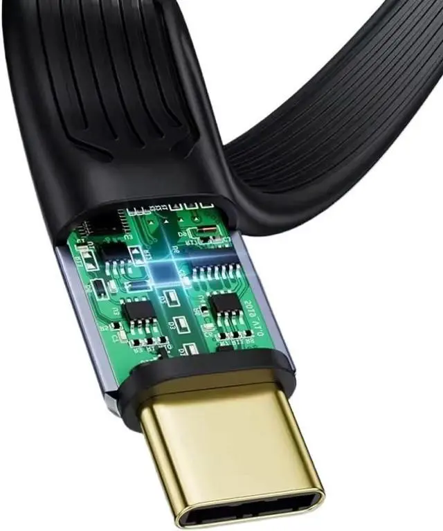 Alt view image 4 of 7 - 10Gbps Short Cable 2 in 1 PD 100W USB to Type C Converter Fast Adapter Cord USB4 40Gbps Cable(2in1-40G C to C L)