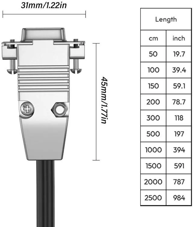 Alt view image 3 of 7 - QMQJIA Gold Plated 9Pin Straight Connection Cable 28AWG Male Female 9-pin RS232 Data Wire Line for Computers