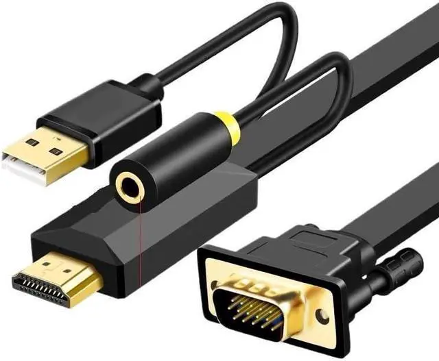 Main image of VGA Male to HDMI Male Cable 3 in 1 USB 3.5mm Audio 1080P(10m,HDMI to VGA)