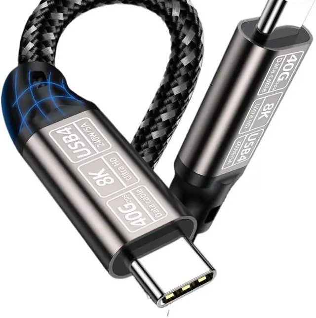 Alt view image 4 of 5 - USB-C Data Cable t2y>pe-c Ended C to C 8K@60Hz 40Gbps Transmission high Speed 240W 5A 48V Fast Video Cable(1.5m,H)
