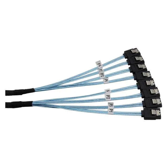 Alt view image 2 of 6 - S-AS Cable Sata Cable High Speed 6Gbps 4 Ports/Set for Server 0.5 Meter