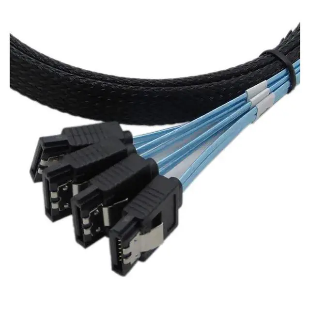 Alt view image 6 of 6 - S-AS Cable Sata Cable High Speed 6Gbps 4 Ports/Set for Server 0.5 Meter