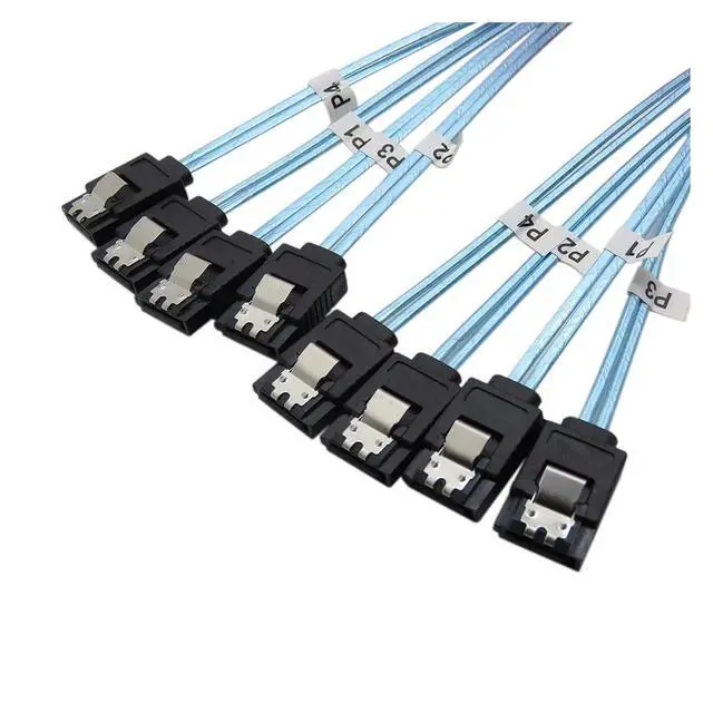 Alt view image 3 of 6 - S-AS Cable Sata Cable High Speed 6Gbps 4 Ports/Set for Server 0.5 Meter