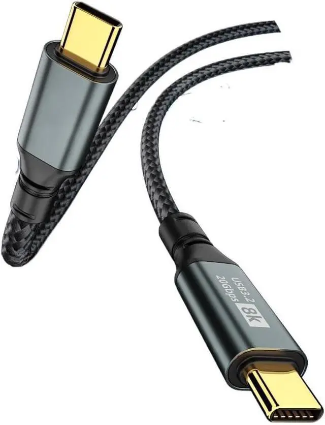 Alt view image 2 of 6 - PD100W USB 3.2 20Gbps 3 Type C to Type C Cable 8K@60Hz USB-C Data Cord(Black 2m)