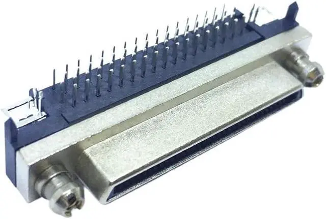 Alt view image 2 of 6 - SCSI 68P Single-Layer Female Head 90 Degree Plug-in VH+DCI 68P Female Connector