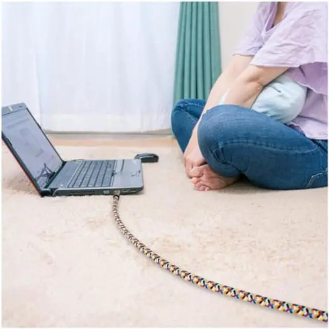 Alt view image 5 of 5 - LAZOS L-SSCC120BK 2-in-1 Smartphone Strap CtoC Charging Cable PD 47.2 inches (120 cm) Black