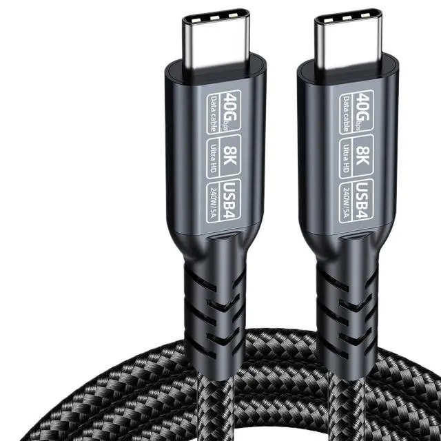 Alt view image 2 of 5 - 4 USB4 8K Video USB C to C Cable 240W 40Gbps t2y>pe-c 3 Data Transfer Cable(0.2m,PQ-001-U4-LH)