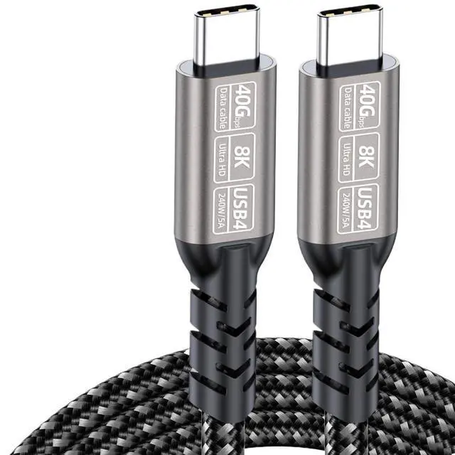 Alt view image 3 of 5 - 4 USB4 8K Video USB C to C Cable 240W 40Gbps t2y>pe-c 3 Data Transfer Cable(0.2m,PQ-001-U4-LH)