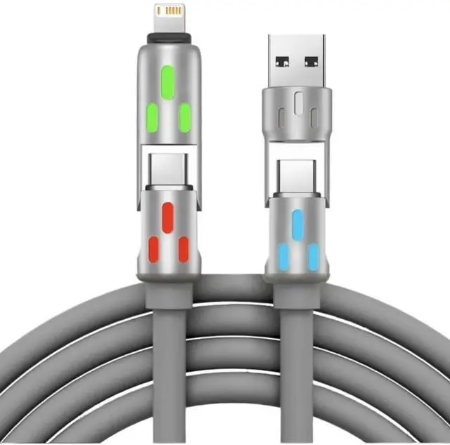 Main image of 240W 4-in-1 Super Fast Cable RGB Breathing Light t2y>pe-c(1.5m,Gray)