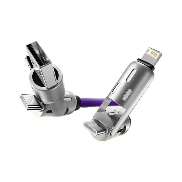 Alt view image 4 of 7 - 240W 4-in-1 Super Fast Cable RGB Breathing Light t2y>pe-c(1.5m,Gray)