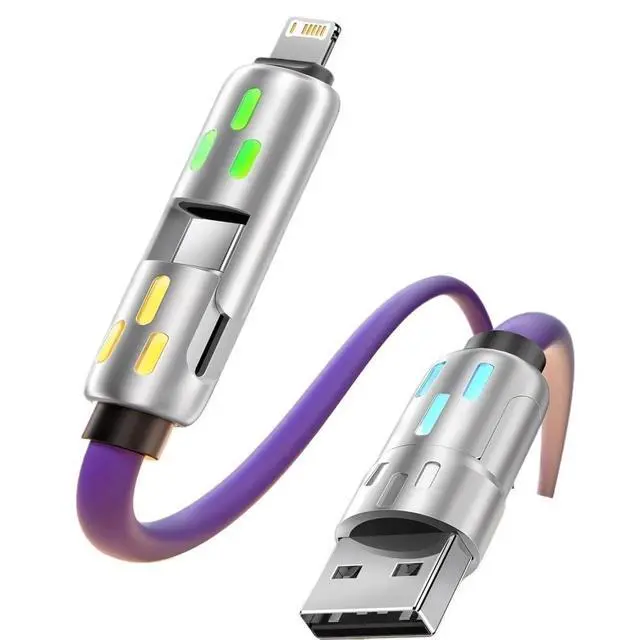 Alt view image 6 of 7 - 240W 4-in-1 Super Fast Cable RGB Breathing Light t2y>pe-c(1.5m,Gray)