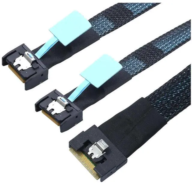 Main image of PCI-E Ultraport Slimline S-AS 4.0 SFF-8654 8i 74pin to 2X MCIO 4X 4i 8654 38Pin Server Internal Connection Cable(0.5m)