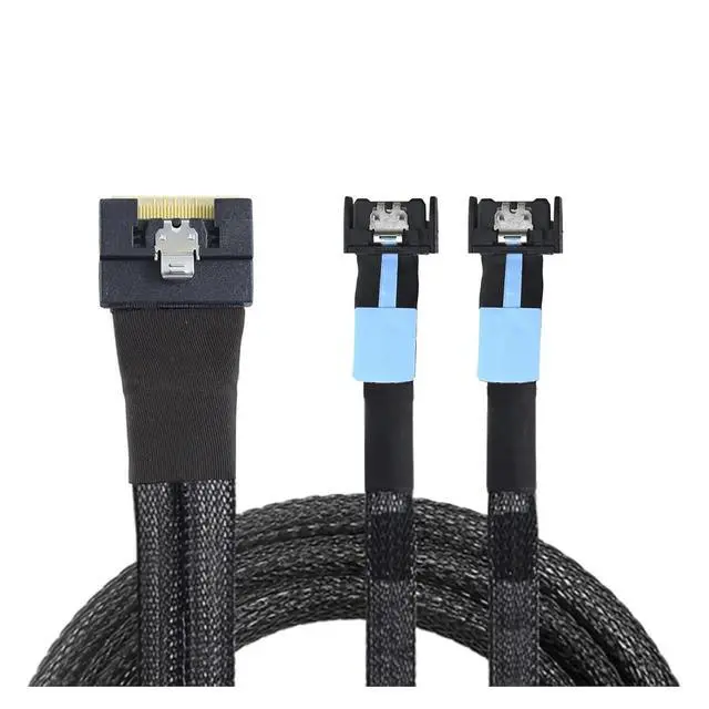 Alt view image 2 of 6 - PCI-E Ultraport Slimline S-AS 4.0 SFF-8654 8i 74pin to 2X MCIO 4X 4i 8654 38Pin Server Internal Connection Cable(0.5m)